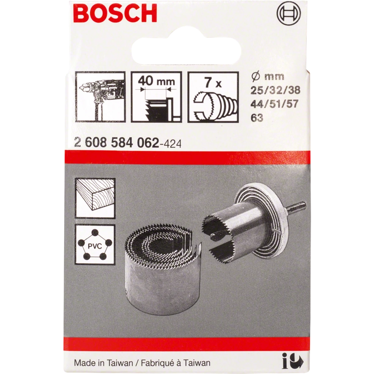 7-piece hole cutter set 25 - 67 mm image 1