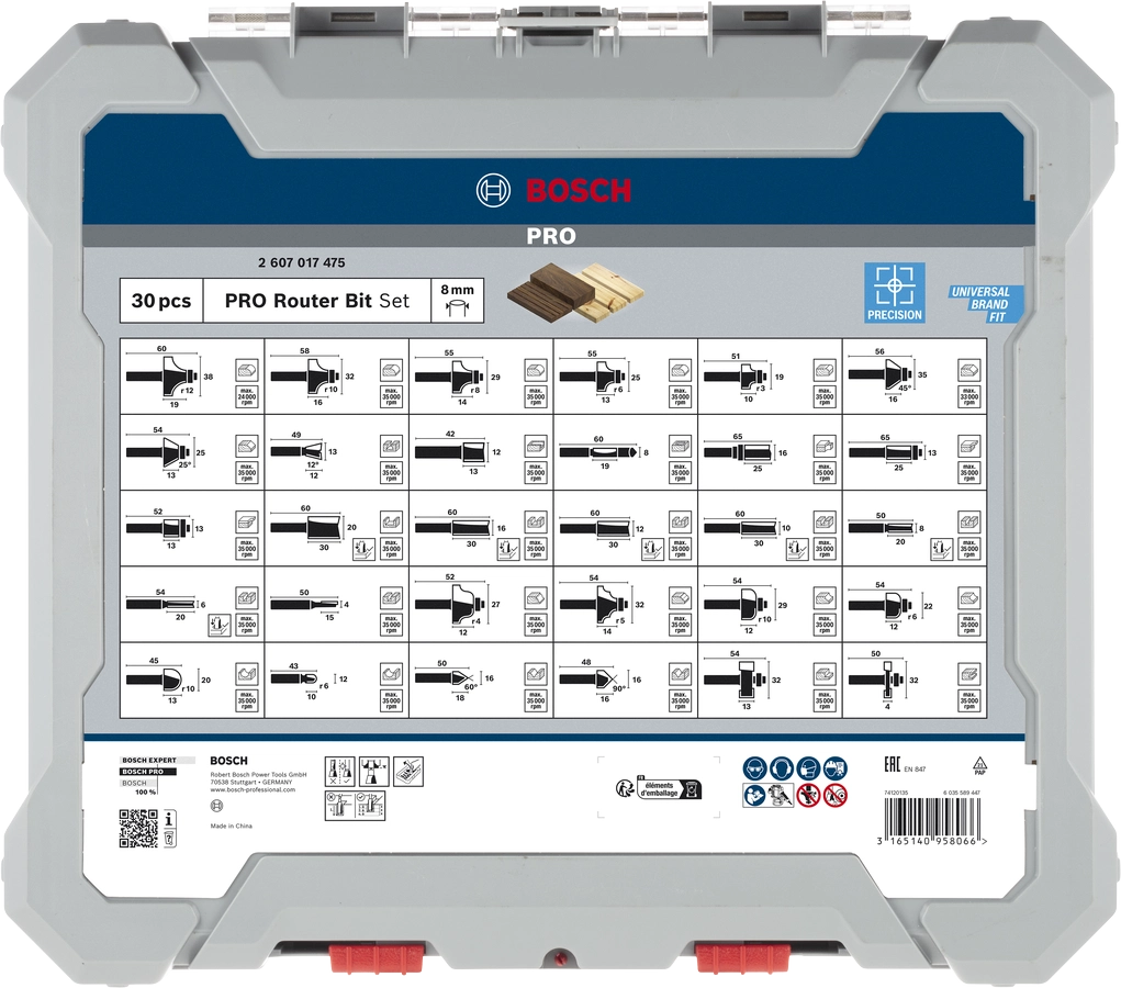 PRO Router Bit Mixed Set, 30 pcs image 3