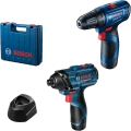 Combo Kit: Cordless drill/driver GSR 120-Li + Cordless impact wrench GDR 120-Li + 2 x GBA 12V 2.0Ah battery + GAL 1210 CV charger in carrying case Professional image 1