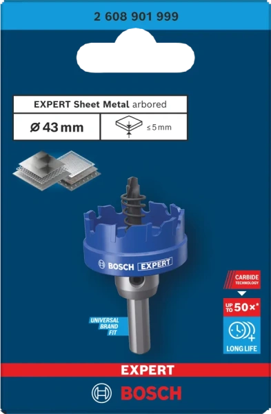 EXPERT Sheet Metal arbored Hole Saw 43x5