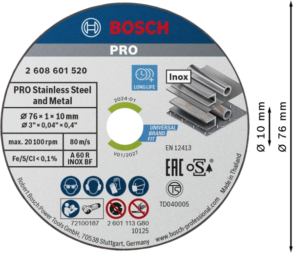 PRO Stainless Steel and Metal Bonded Cutting Disc 76 10.00