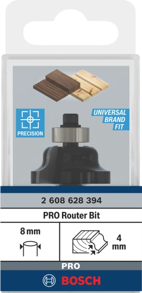 PRO Router Bit Roman Ogee, R 6.3, Shank 8 mm