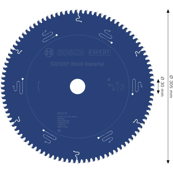 EXPERT Multi Material Circular Saw Blade, 305 x 2.4/1.8 x 30 mm, T96 image 8