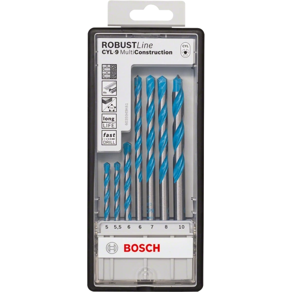 7-piece CYL-9 MultiConstruction drill bit set 5 - 10 mm Bosch 