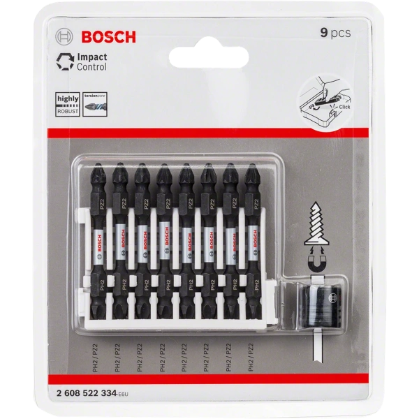 Impact Control Screwdriver Bit pack, 9-piece Bosch 