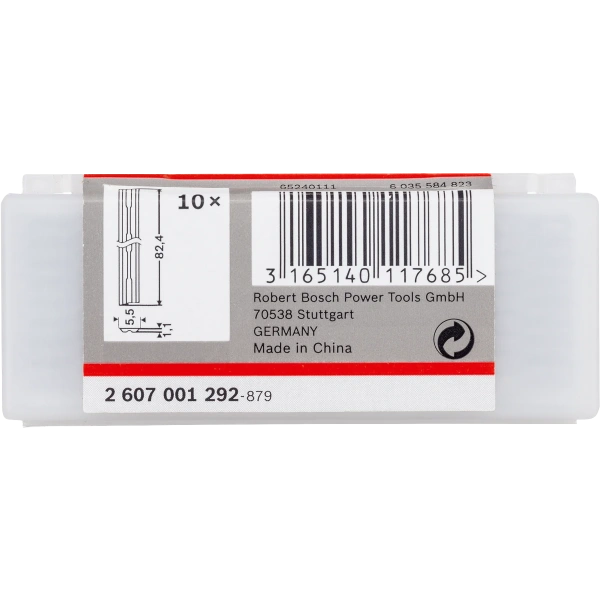 Planer knife 82 mm, straight, tungsten carbide, 40°. Bosch 