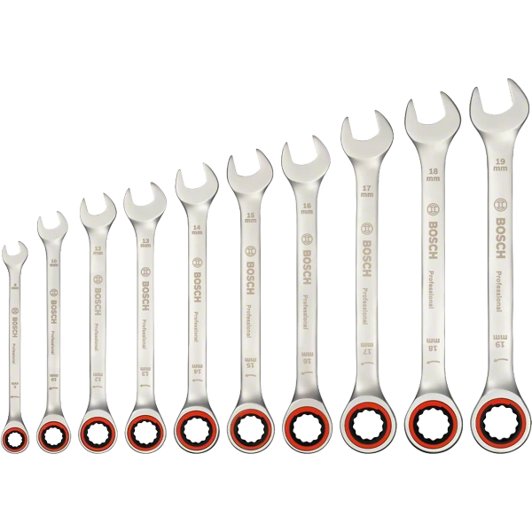 Ratchet Spanner Set 10 pc Professional Bosch 