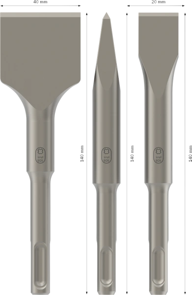 PRO SDS plus-4C Chisel Set image 3