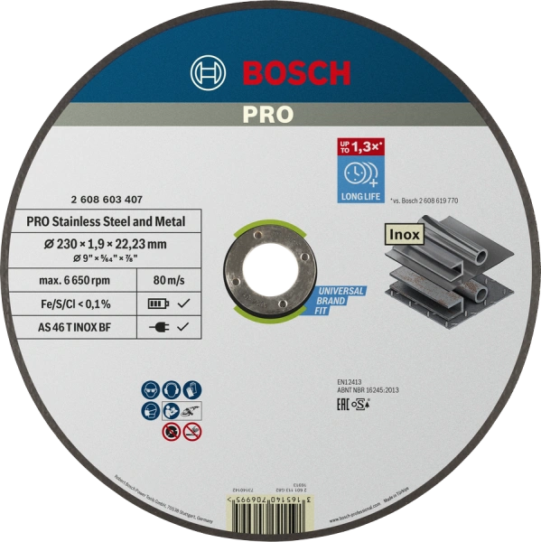 PRO Stainless Steel and Metal Bonded Cutting Disc Bosch 